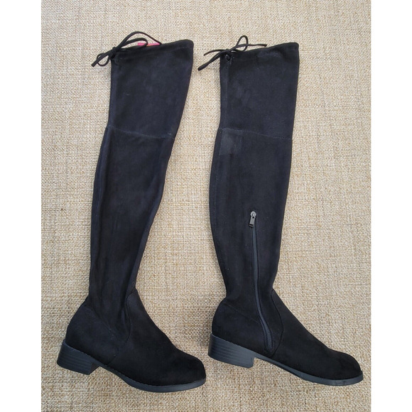 Catherine Malandrino Morcha Over The‎ Knee Boots Womens Size 6 Black Faux Suede - Picture 1 of 7